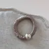 Diadema de Seda de Leche, Simple y Versátil, Diadema con Cuentas de Concha, Cuerda para el Cabello de Alta Elasticidad y Duradera, Cuerda para Moño de Bola, Goma Elástica