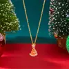 Collar Navideño de Venta Caliente Transfronterizo, Collar con Colgante de Copo de Nieve y Árbol de Navidad de Lujo Ligero, Moda y Versátil, Collar Sencillo