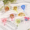 Papoula DIY Resina de Cristal Borboleta Urso Folha Ventilador Areia Líquida Pingente Chaveiro Molde de Silicone