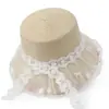 Sombrero de Paja con Lazo de Encaje Nuevo 2026 para Mujer, Estilo Fresco de Verano Malla Parasol Sombrero de Protección Solar Sombrero de Pescador Tejido de Paja