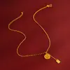 Nuevo Collar de Aleación de Cobre de Moda y Elegante Estilo Reina para Mujer, Colgante Redondo Pulsera Ajustable Doble Capa Mayoreo