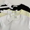 Marca de Nicho Coreana! 2026 Treze Linhas R*S Novo Estilo Super Emagrecedor Elástico Versátil Simples Camiseta de Manga Curta para Mulheres