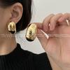 Brincos de garanhão geométricos brilhantes de textura de metal de personalidade transfronteiriça europeia e americana para mulheres ins brincos de viajante de estilo frio