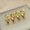 Pendientes Cuadrados de Zirconia de Colores Chapados en Cobre 18K de Personalidad Europea y Americana Moda para el Trabajo Sentido de Alta Gama Cierres de Pendientes Romboidales Accesorios para Pendientes