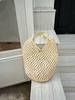 Bolso Tejido de Gran Capacidad Casual Transfronterizo Nuevo Bolso Tejido de Paja Hueca Estilo Perezoso Bolso de Hombro Bolso de Playa para Vacaciones Bolso de Mujer