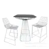Silla de Alambre de Diseñador, Silla de Barra de Hierro Hueco, Mesa de Comedor para Pasillo de Bar, Silla de Barra para Mostrador de Restaurante Occidental, Sensación de Lujo Ligero y Gama Alta