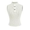 DS25001-25 Primavera Nuevo Francés Elegante Casual Flor Tridimensional Elástico Ajustado Chaleco de Punto con Hilo
