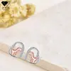 Pendientes de Plata de Ley S925 con Pasador Chapado en Oro Real, Pequeños Dinosaurios Lindos para Mujer, Diseño de Nicho, Pendientes de Alta Gama, Accesorios Personalizados para Orejas