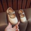 Zapatos de Princesa para Niñas Suela Suave Zapatos Individuales Negros para Niños Primavera 2025 Nuevo Estilo Británico Bebé Mary Jane Zapatos Pequeños de Cuero