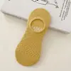 Calcetines estilo Tiktok para mujer, verano, finos, tobilleros, boca baja, malla invisible, transpirables, talón antideslizante, color liso, algodón, calcetines de aire acondicionado