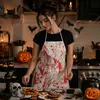Delantal Sangriento de Horror de Halloween Cosplay para Adultos Accesorio de Fiesta Estampado Manchado de Sangre Disfraz