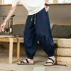 Pantalones nuevos para hombre estilo chino, pantalones cortos finos de verano de marca de moda de seda helada, pantalones harén holgados bordados estilo chino