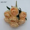 Peônia Pintada a Óleo Artificial de 7 Cabeças Decoração de Casa Flor Artificial Arranjo de Casamento Flor Artificial Ornamento para Sala de Estar para Comércio Transfronteiriço