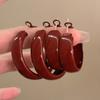 Pendientes Ankara Rojos Otoño e Invierno 2025 Pendientes Geométricos Personalizados para Mujer Más Fáciles de Combinar Temperamento Pendientes de Círculo Grande