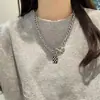 Dulce Fresco Ins Moderno Punk Hip-Hop Cuadrado Blanco y Negro Tablero de Ajedrez Collar Alta Moda Patrón de Malla Hebilla Ot Cadena para la Clavícula