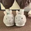 Zapatillas de Algodón con Bola de Leche y Conejito para Mujer Lindas de Invierno para Uso en Casa Estudiante Interior Suela Suave Felpa Calientes