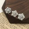 Suéter de mujer con botón de estrella de cinco puntas, perla y diamante de metal, estilo Chanel, combina con todo, cuello de manga tipo cárdigan, joyería, hebilla.
