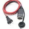 Cable de Alimentación para Encendedor de Cigarrillos de Coche de Dos Pines Estándar Americano, Toma Hembra, 12V, 24V, Cable de Extensión de Alimentación para Coche con Cubierta Impermeable