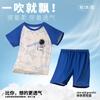 Pijamas de verano para niños, de manga corta, con dibujos animados, para niñas y niños, de talla mediana y grande, finos, con aire acondicionado, para el hogar.