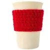 Nuevo juego de tazas de pareja con temática navideña, de punto, de lana jacquard de doble cara sin fondo, suministro directo de fábrica
