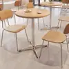 Combinación de Mesa y Sillas Estilo Tronco para Cafeterías, Tiendas de Postres y Té con Leche, Comida Ligera Japonesa, Restaurantes Occidentales Comerciales, Mesas y Sillas de Comedor Estilo Tablas Oceánicas