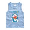 Colete sem mangas infantil verão novo meninos gola redonda top fino meninas algodão Doraemon desenhos animados roupas