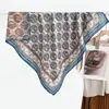 Bufanda Grande Azul de Algodón Lino con Patrón de Anacardo 90% Bufanda de Seda Protector de Cuello Estilo Coreano para Mujer Chal Pañuelo Fino para la Cabeza Bufanda de Terciopelo Rosa