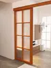 Puerta de celosía estilo japonés puerta corrediza puerta de cristal de cocina mampara puerta corrediza madera maciza baño puerta de granero riel colgante puerta