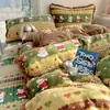 Recomendación de artículo popular~Funda de cama acolchada de terciopelo de leche cálido de alta gramaje grado A con pompón juego de cuatro piezas caricatura linda