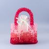 Nuevo bolso de mano tejido con cuentas de cristal hecho a mano, bolso cuadrado pequeño rojo degradado, bolso de mano versátil de moda para damas