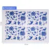 Papel florido colorido para underglaze de cerâmica Jingdezhen adesivos azul e branco padrão de flor e pássaro auspicioso zodíaco branco decalques de underglaze de alta temperatura