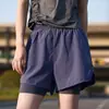 Shorts Esportivos Fitness Estilo Americano para Homens, Shorts de Corrida com Forro Interno, Dois em Um Treinamento Anti-Exposição Três Pontos Basquete Shorts Casuais