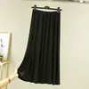 Nueva falda con abertura lateral para mujer, falda midi fina de cintura alta para verano, nueva falda base ajustada al cuerpo, falda línea A adelgazante