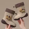 Botas de chuva infantis impermeáveis e fofas, estilo feminino, para estudantes e crianças pequenas, com solas antiderrapantes, fundos macios e forro de fleece, sapatos impermeáveis, sapatos de borracha, estilo masculino