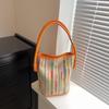 Bolsa de Mão Pequena Casual Listrada Colorida Tecida Transfronteiriça para Mulheres 2026 Nova Bolsa Saco Simples Bolsa Transversal Fashion