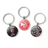Logo de Equipo de la NBA Lakers Warriors 76ers Time Gem Aleación de Metal Llavero Grabado Colgante de Llave