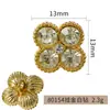 Base de aleación de zinc con pedrería, botones de cristal de alta transparencia cosidos a mano con pedrería, botones decorativos para suéteres y cuellos de Hanfu, botones de metal con pedrería