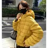 Jaqueta feminina de algodão canelado leve 2026 inverno novo com capuz curta petite estilo coreano super bonita jaqueta casaco de algodão moderna