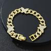 Pulseira de Corrente Cubana Diamante Borboleta Estilo Hip-Hop Punk Europeu e Americano Personalizada Pulseira Masculina e Feminina Acessórios Modernos e Descolados