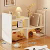 Estantería de escritorio, Estante de almacenamiento de esquina para escritorio, Organizador de escritorio de oficina, Estantería de múltiples niveles para escritorio de dormitorio, Estante escalonado para estación de trabajo