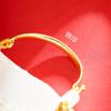 Pulsera media de Loto de Jade Dorado para mujer, joyería de temperamento, pulsera de Loto, accesorios de oro de imitación, gema sintética, suministro para combinar con todo