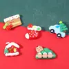 Nuevos Accesorios de Resina Navideños de Dibujos Animados Hechos a Mano DIY Pegamento de Crema Funda para Teléfono Móvil Imán para Refrigerador Pasador Material para Joyería