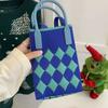 Bolso para teléfono móvil de punto con dibujos animados de amor para mujer, estilo coreano, bandolera de un solo hombro, monedero de viaje, bolso pequeño