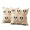 Almofada de Pelúcia Série Fantasma Caveira de Halloween Transfronteiriça com Bordado 3D, Almofada de Sofá, Almofada Decorativa de Feriado