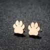 Estilo coreano Estilo coreano Aço inoxidável Distintivo Urso Pata Brincos Ins Feminino Elegante Animal Pegada Gato Garra Mini Brincos em estoque