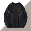 Moletom masculino de gola redonda e manga longa para primavera e outono, top casual de corte solto, peça versátil para o guarda-roupa masculino