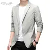Novo Terno Casual de Primavera Masculino Estilo Coreano Slim-fit Cor Sólida Respirável Pequeno Terno Camada Única Estilo Ocidental Versátil Jaqueta Fina