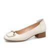Zapatos ZHR para mujer 2024 primavera nuevos planos tacón grueso cordones estilo francés casual combinan con todo tacón grueso corte bajo