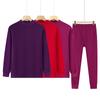 Ropa de otoño para mujeres de mediana edad y ancianas, pantalones de otoño, ropa interior térmica delgada de algodón puro para madre, algodón de cuello medio alto, traje de suéter de algodón para abuela