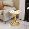 Mesa de Centro de Sala de Estar de Lujo Ligero, Mesita de Noche Simple, Mesa Lateral para Sofá, Mesa de Centro Pequeña Móvil, Mesa Redonda Pequeña para Balcón